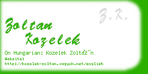 zoltan kozelek business card